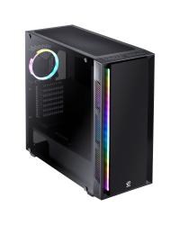 GABINETE FULL-TOWER CHROMA PRETO COM LED E FAN TRASEIRO RGB - LATERAL EM VIDRO TEMPERADO - CHPTRGB1FCV