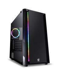 GABINETE FULL-TOWER CHROMA PRETO COM LED E FAN TRASEIRO RGB - LATERAL EM VIDRO TEMPERADO - CHPTRGB1FCV