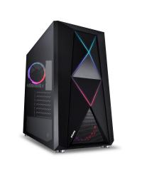 GABINETE FULL-TOWER DIMENSION PRETO COM LED E FAN TRASEIRO RGB - LATERAL EM VIDRO TEMPERADO - DIPTRGB1FCV