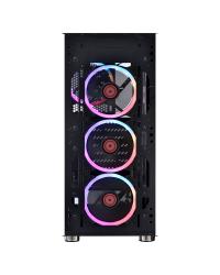 GABINETE FULL-TOWER DIMENSION PRETO COM LED E FAN TRASEIRO RGB - LATERAL EM VIDRO TEMPERADO - DIPTRGB1FCV