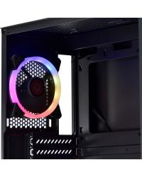 GABINETE FULL-TOWER DIMENSION PRETO COM LED E FAN TRASEIRO RGB - LATERAL EM VIDRO TEMPERADO - DIPTRGB1FCV