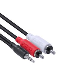 CABO DE ÁUDIO 2 RCA MACHO PARA P2 3.5MM MACHO 28AWG PURO COBRE 2 METROS - P2R35-2