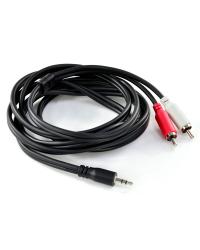 CABO DE ÁUDIO 2 RCA MACHO PARA P2 3.5MM MACHO 28AWG PURO COBRE 2 METROS - P2R35-2