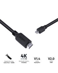 CABO MINI DISPLAYPORT MACHO PARA HDMI 2.0 MACHO 2 METROS - PMDPH4K-2