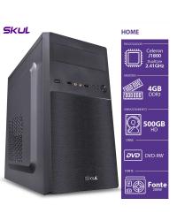 COMPUTADOR HOME H100 - CELERON DUAL CORE J1800 2.41GHZ 4GB DDR3  HD 500GB HDMI/VGA DVD-RW FONTE 200W