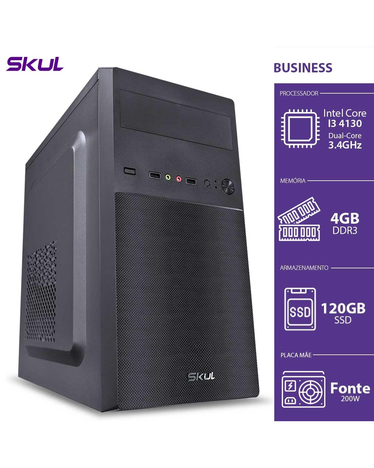 COMPUTADOR BUSINESS B300 - I3 4130 3.4GHZ 4GB DDR3 SSD 120GB HDMI/VGA FONTE 200W