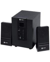 CAIXA DE SOM 2.1 GROOVE 20W SUBWOOFER + 2 CAIXAS SATÉLITE, EM MADEIRA - COM BLUETOOTH FM E CONTROLE REMOTO - CXGRO20W