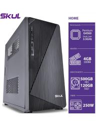 COMPUTADOR HOME H200 - PENTIUM DUAL CORE G4560 3.5GHZ 4GB DDR4 SSD 120GB HD 500GB HDMI/VGA FONTE 250W