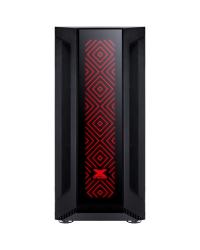 GABINETE GAMER EATX VX GAMING SAGITARIUS COM VIDRO TEMPERADO PRETO FRONTAL COM 3 FANS E FITA LED RGB