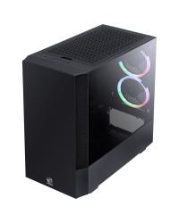 GABINETE MID-TOWER GRAVITY PRETO 2 FANS RGB LATERAL EM VIDRO TEMPERADO - GRPTRGB1FV