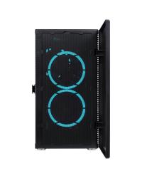 GABINETE MID-TOWER SOLID PRETO 3 FANS RGB LATERAL EM VIDRO TEMPERADO - SOPTRGB3FV