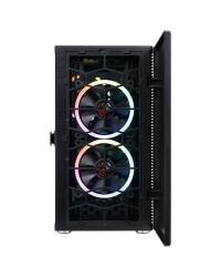 GABINETE MID-TOWER SOLID PRETO 3 FANS RGB LATERAL EM VIDRO TEMPERADO - SOPTRGB3FV