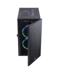 GABINETE MID-TOWER SOLID PRETO 3 FANS RGB LATERAL EM VIDRO TEMPERADO - SOPTRGB3FV