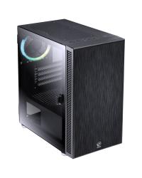 GABINETE MID-TOWER SOLID PRETO 3 FANS RGB LATERAL EM VIDRO TEMPERADO - SOPTRGB3FV