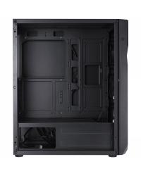 GABINETE GAMER VX GAMING SCORPIUS COM VIDRO TEMPERADO PRETO FRONTAL COM FITA LED RGB PLACA DE VÍDEO VERTICAL