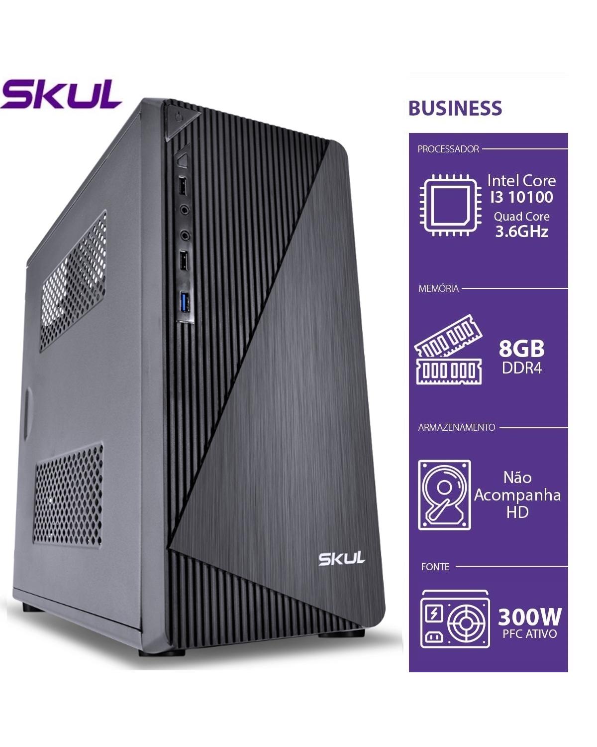 COMPUTADOR BUSINESS B300 - I3 10100 3.6GHZ 10ªGER MEM 8GB DDR4 SEM HD/SSD HDMI/VGA FONTE 300W