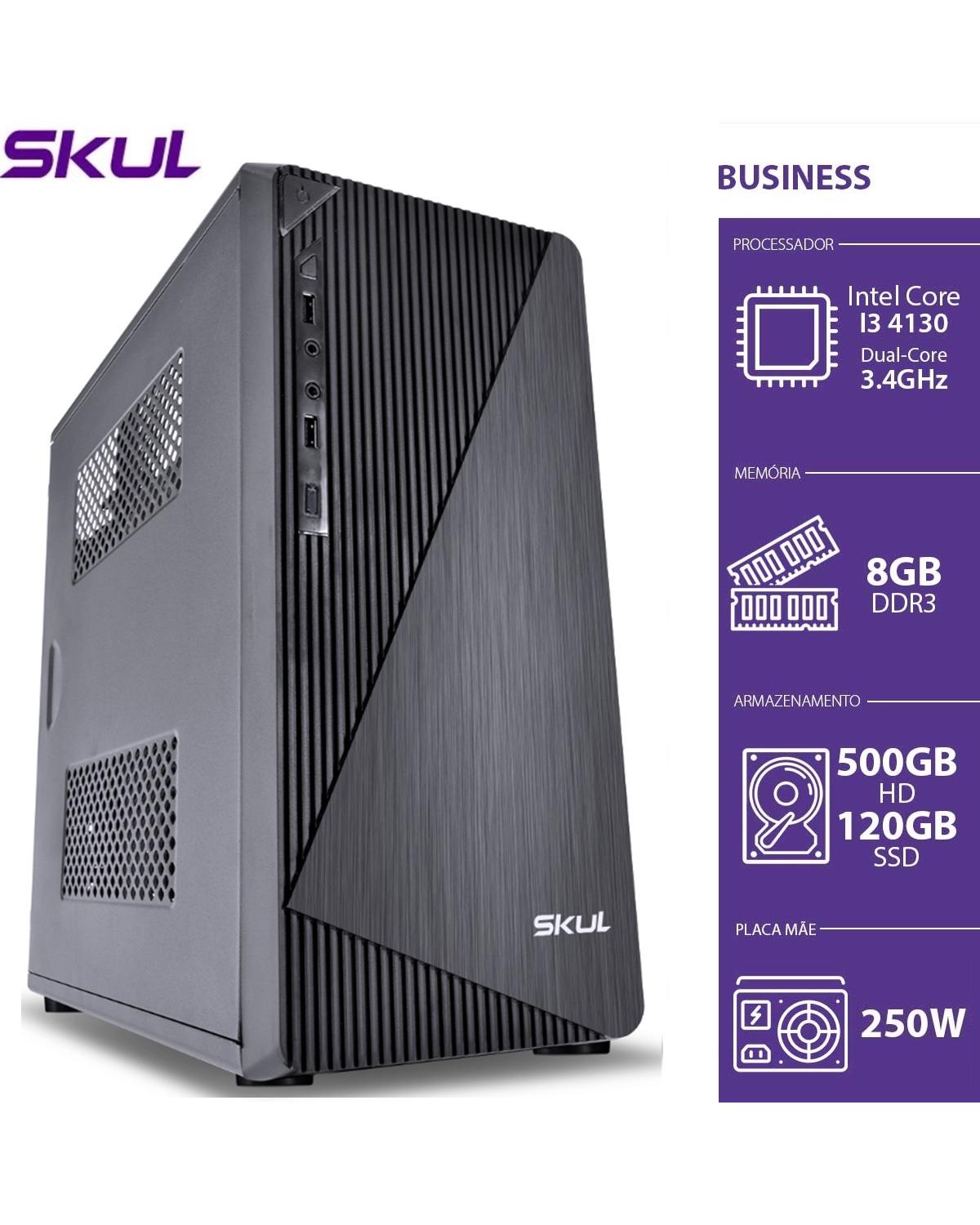 COMPUTADOR BUSINESS B300 - I3 4130 3.4GHZ 8GB DDR3 SSD 120GB HD 500GB HDMI/VGA FONTE 250W