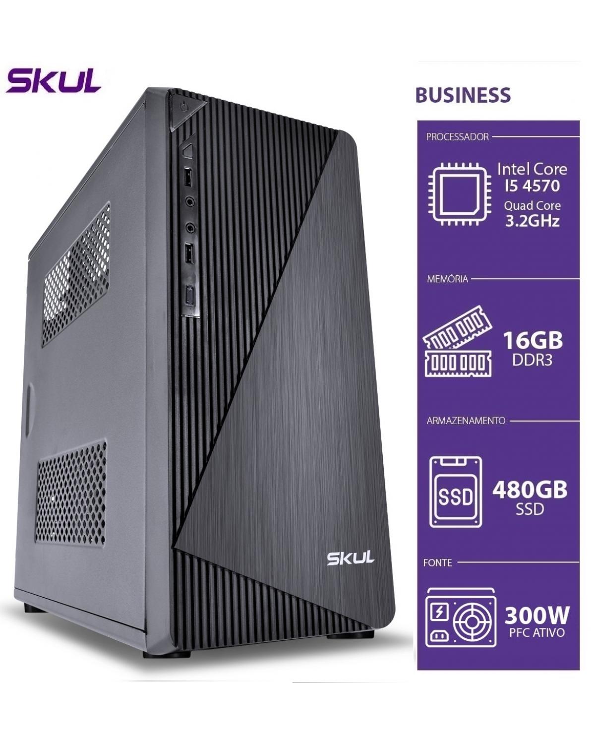 COMPUTADOR BUSINESS B500 - I5 4570 3.2GHZ 16GB DDR3 SSD 480GB HDMI/VGA FONTE 300W