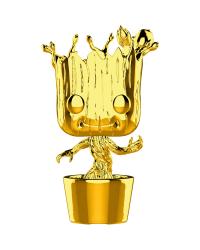 POP! MARVEL - GROOT CROMADO EM DOURADO - EDIÇÃO 10 ANOS  #378