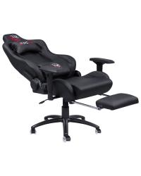 CADEIRA GAMER MAD RACER V12 PRETA EM MATERIAL SINTÉTICO COM RODAS EM GEL DUPLAS - MADV12PTCDG