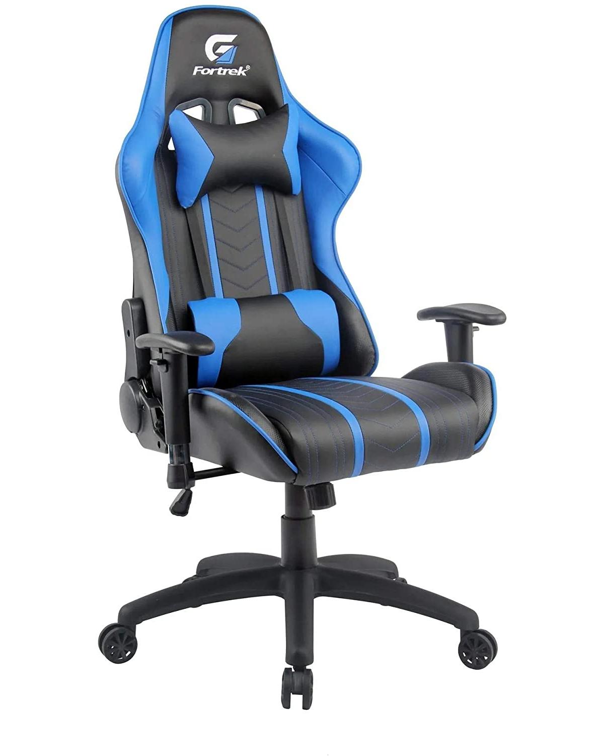 Cadeira Gamer Black Hawk Preta/Azul FORTREK